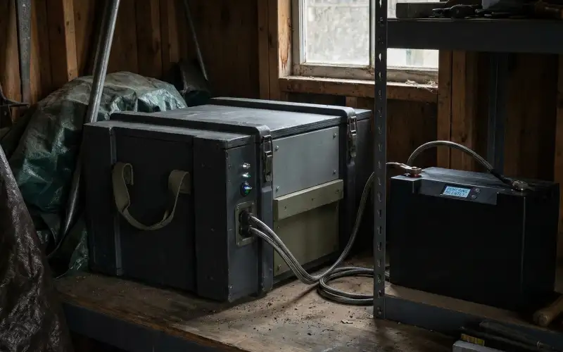 Compact stealth solar generator in a garage