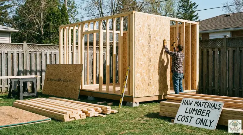 Framing a wooden shed with standard lumber